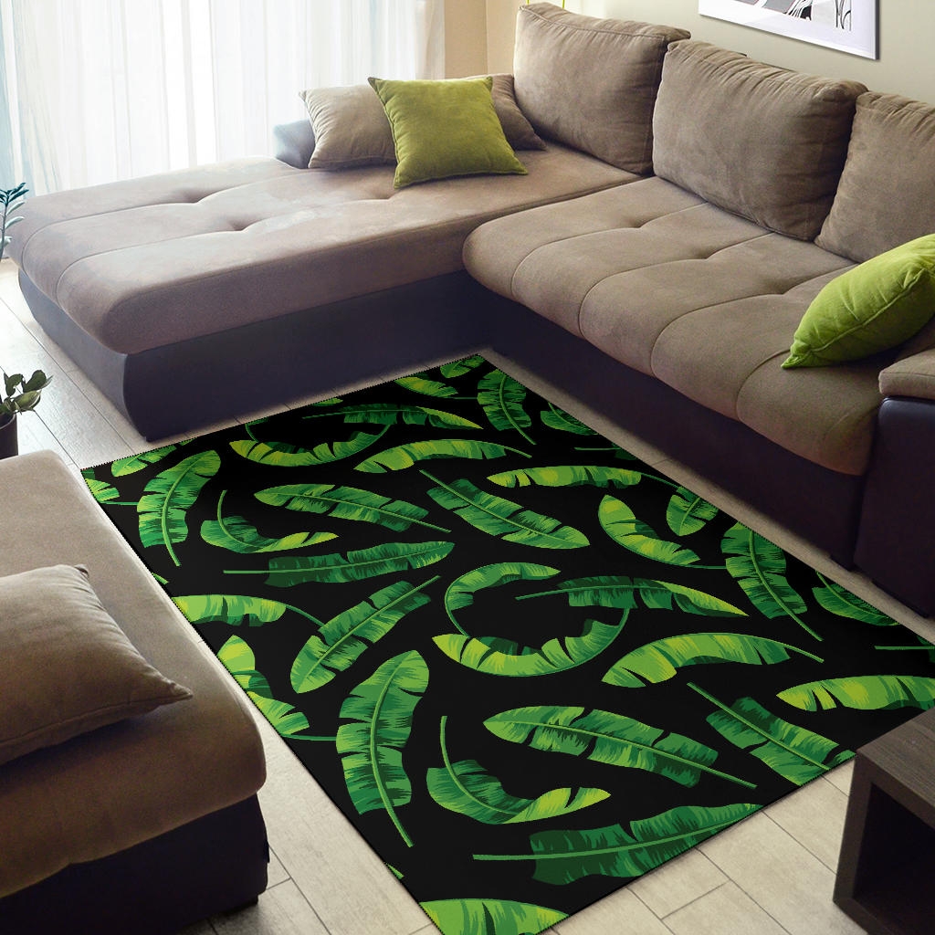 Banana Leaf Pattern Print Design BL02 Area Rugs