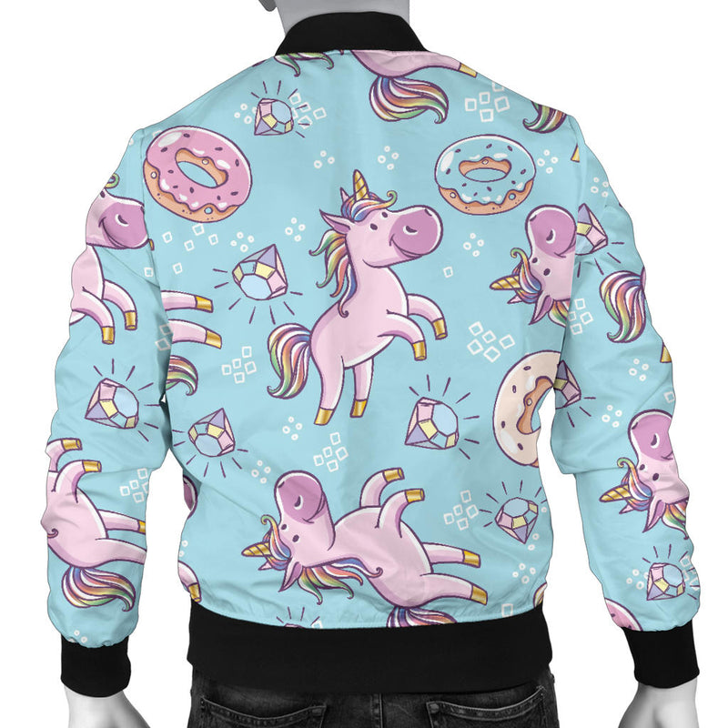 Donut Unicorn Pattern Print Design DN016 Men Bomber Jacket