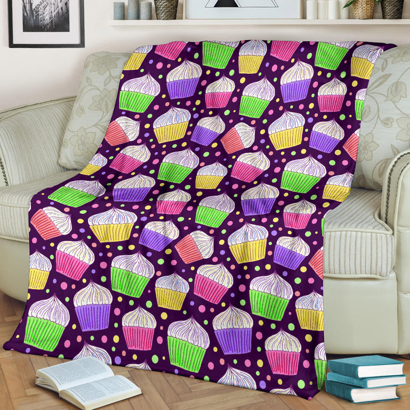 Cupcake Pattern Print Design CP07 Fleece Blanket