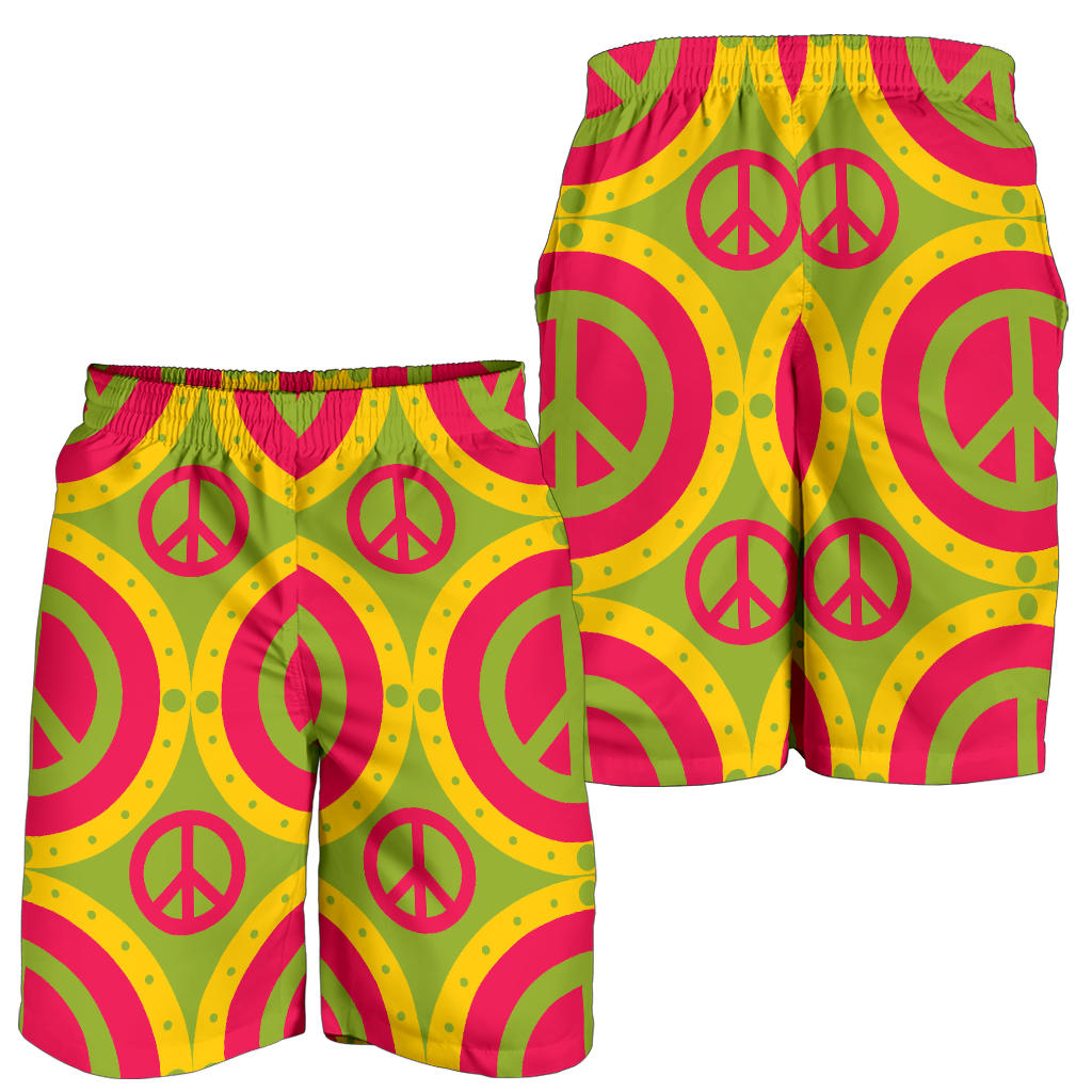 Peace Sign Pattern Print Design A01 Mens Shorts