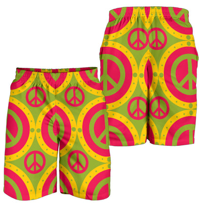 Peace Sign Pattern Print Design A01 Mens Shorts