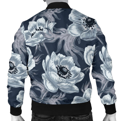 Anemone Pattern Print Design AM09 Men Bomber Jacket