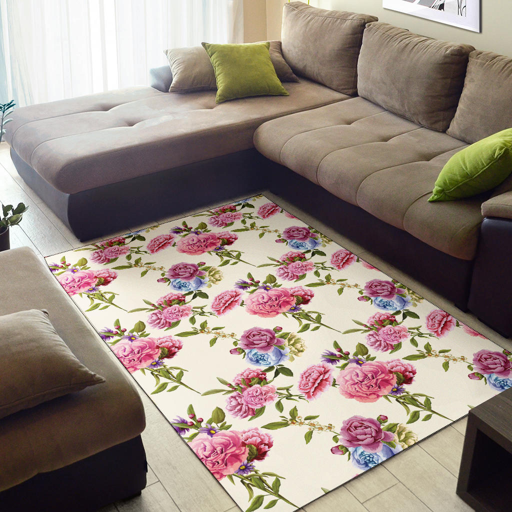 Carnations Pattern Print Design CN02 Area Rugs