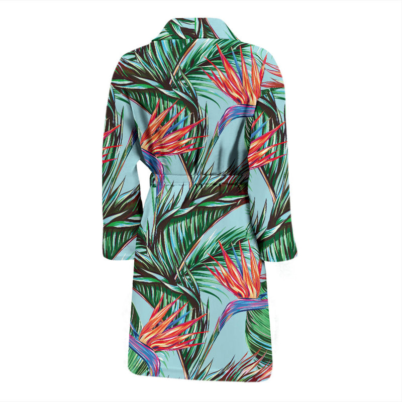 Bird Of Paradise Pattern Print Design BOP01 Men Bathrobe