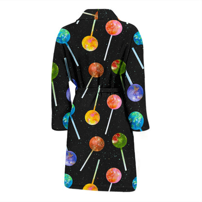 Lollipop Pattern Print Design LL04 Men Bathrobe