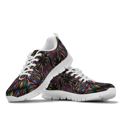 Colorful Art Wolf  Sneakers White Bottom Shoes