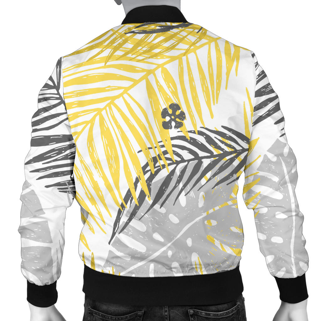 Palm Leaves Pattern Print Design PL012 Men Bomber Jacket