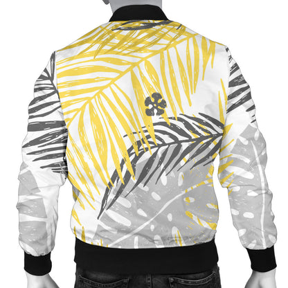 Palm Leaves Pattern Print Design PL012 Men Bomber Jacket