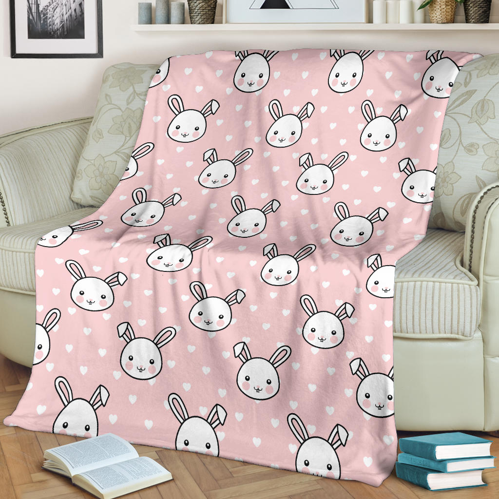 Rabbit Pattern Print Design RB02 Fleece Blanket