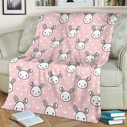 Rabbit Pattern Print Design RB02 Fleece Blanket