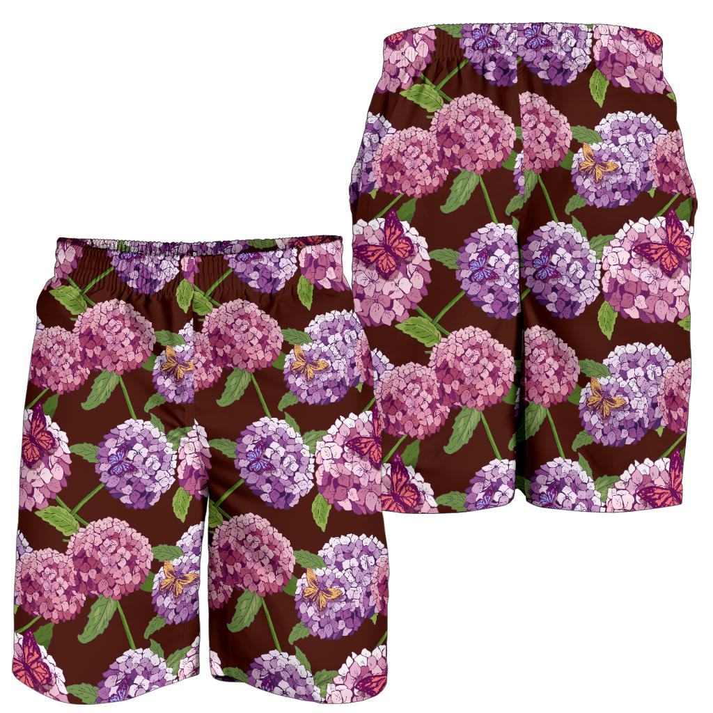 Hydrangea Pattern Print Design HD08 Mens Shorts