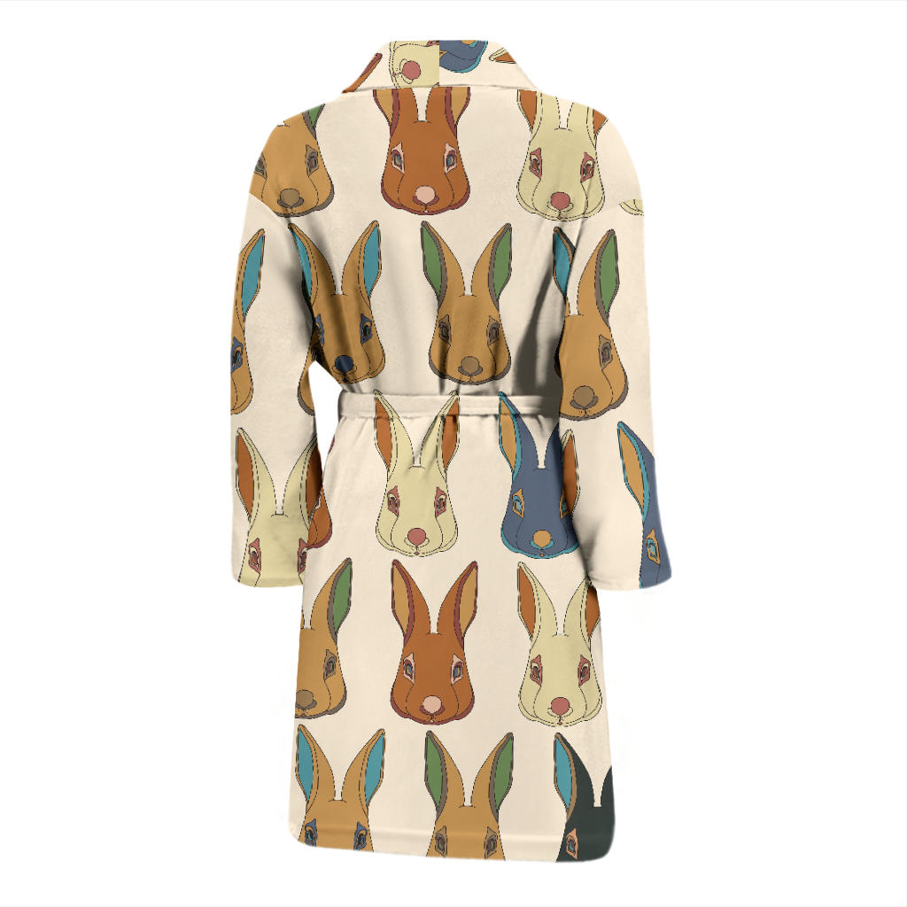 Rabbit Pattern Print Design RB04 Men Bathrobe