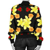 Yellow Plumeria Pattern Print Design PM04 Women Bomber Jacket