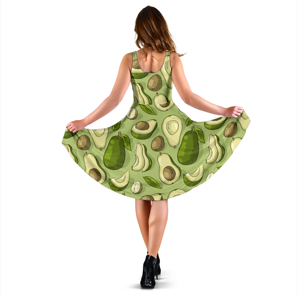 Avocado Pattern Print Design AC03 Midi Dress