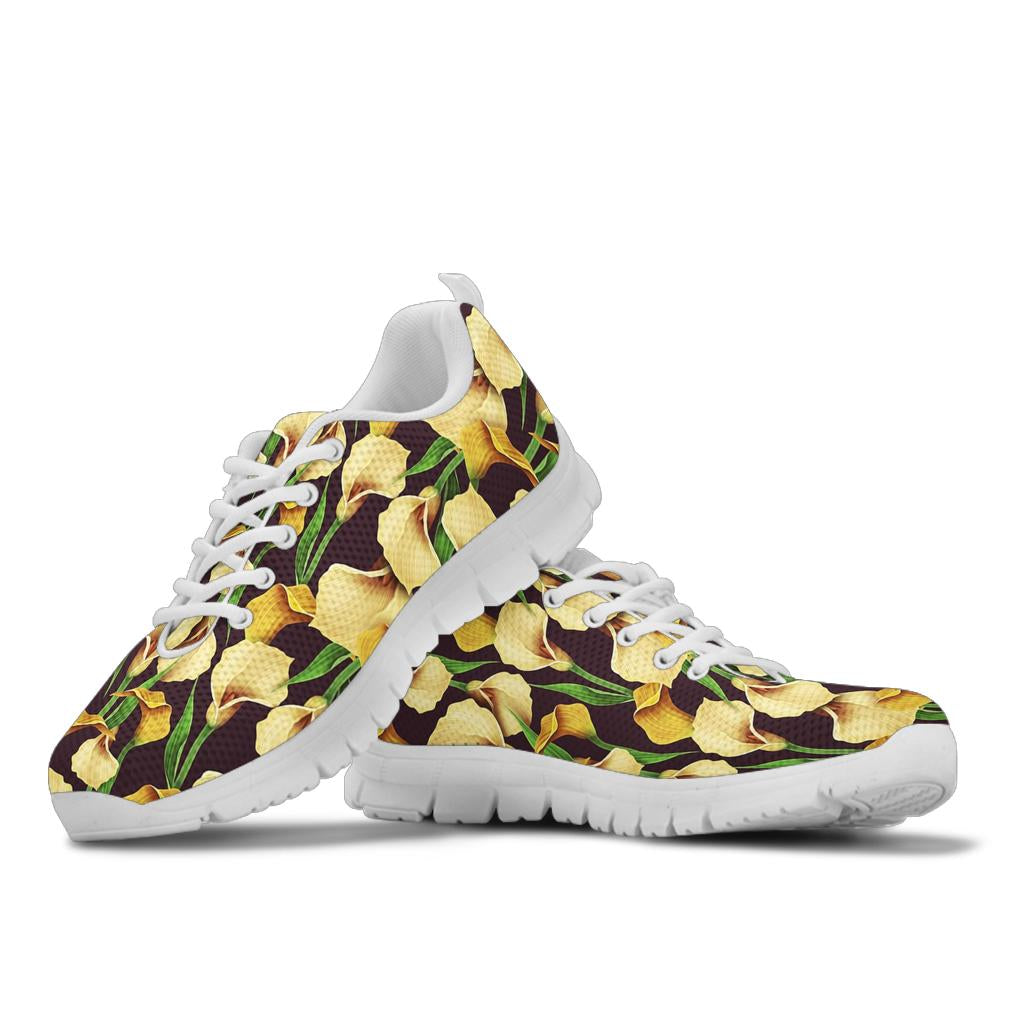 Lily Pattern Print Design LY013 Sneakers White Bottom Shoes