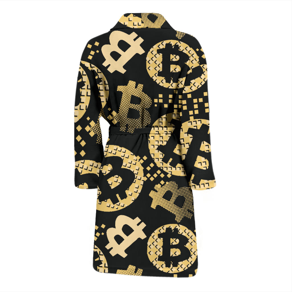 Bitcoin Pattern Print Design DO06 Men Bathrobe