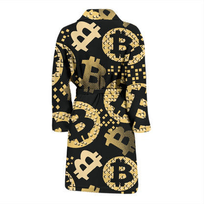 Bitcoin Pattern Print Design DO06 Men Bathrobe