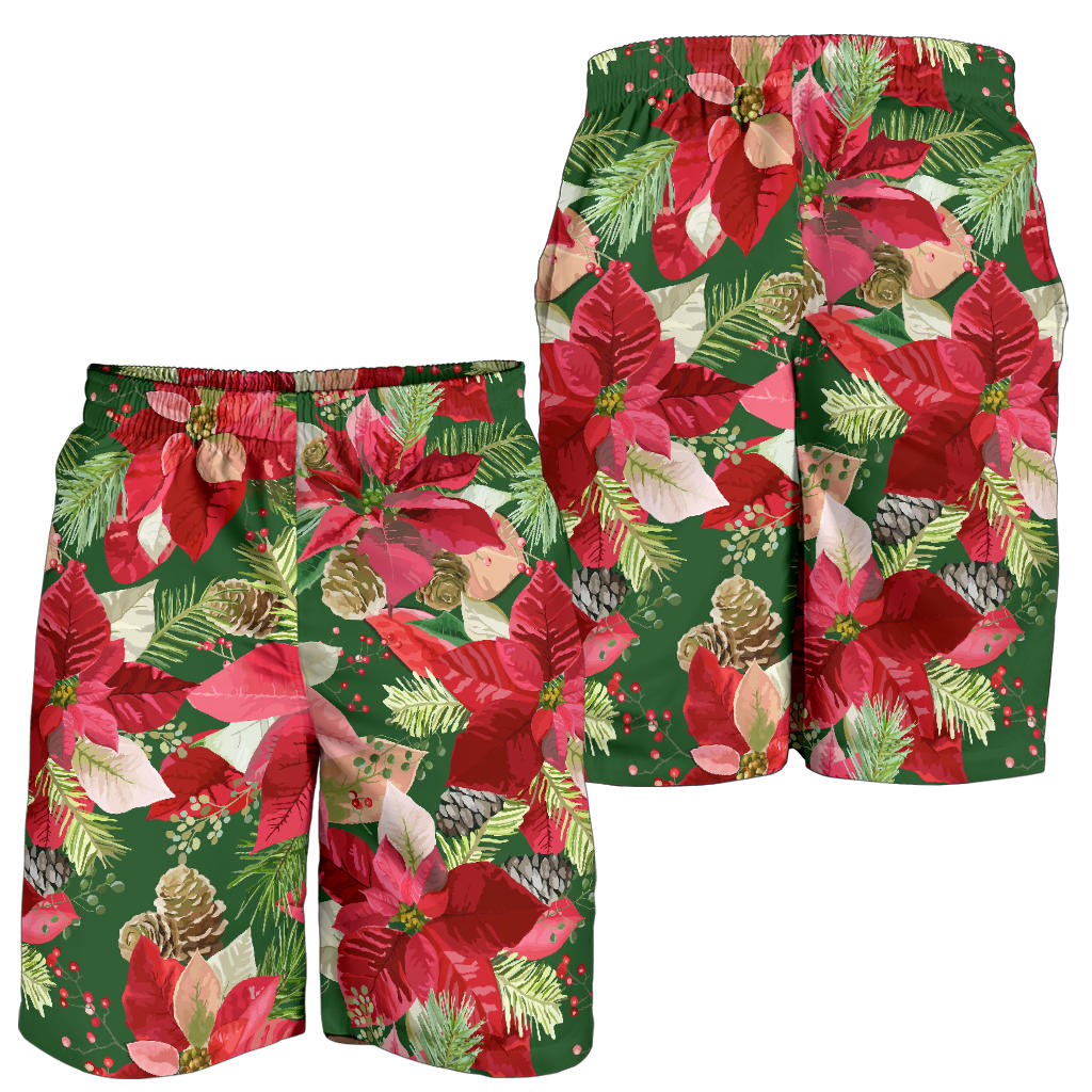 Poinsettia Pattern Print Design POT03 Mens Shorts
