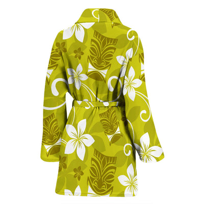 Hawaiian Themed Pattern Print Design H019 Women Bathrobe