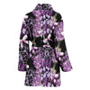 Lavender Pattern Print Design LV06 Women Bathrobe