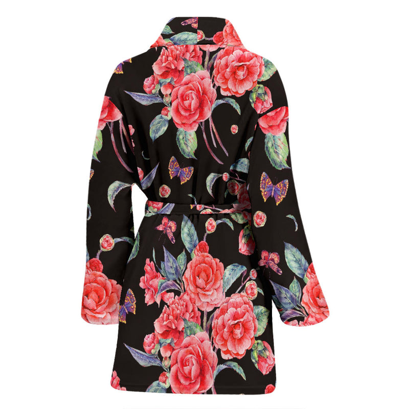 Camellia Pattern Print Design CM03 Women Bathrobe