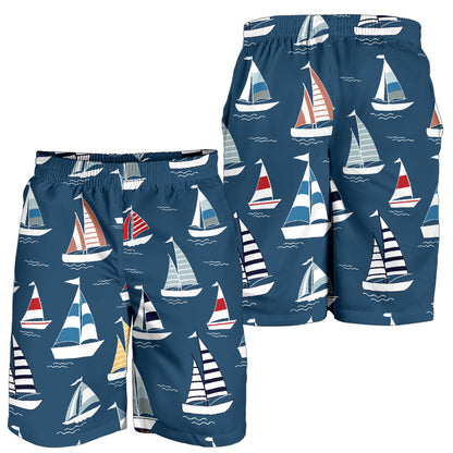 Sailing Ships Pattern Print Design A04 Mens Shorts