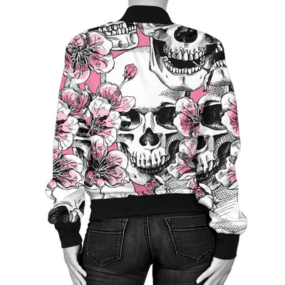 Cherry Blossom Pattern Print Design CB03 Women Bomber Jacket