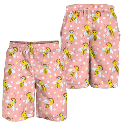 Bee Pattern Print Design BEE07 Mens Shorts