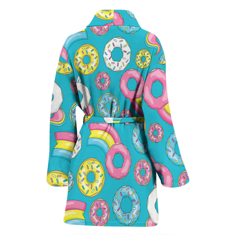 Donut Pattern Print Design DN013 Women Bathrobe