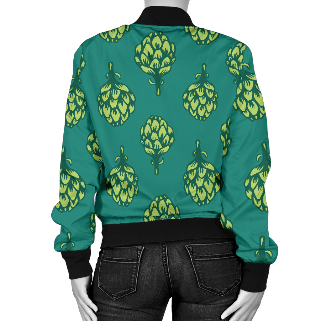 Artichoke Pattern Print Design 04 Women's Bomber Jacket