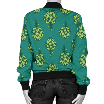 Artichoke Pattern Print Design 04 Women's Bomber Jacket