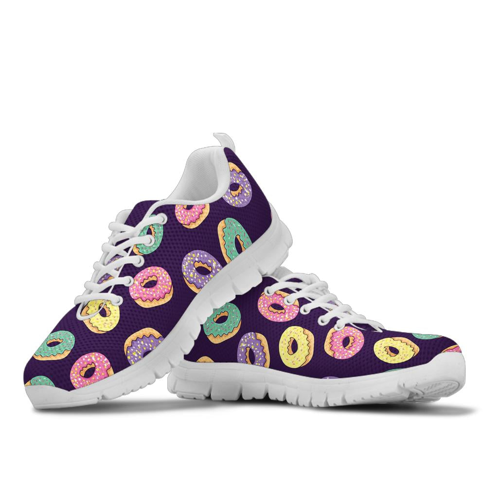 Donut Pattern Print Design DN08 Sneakers White Bottom Shoes