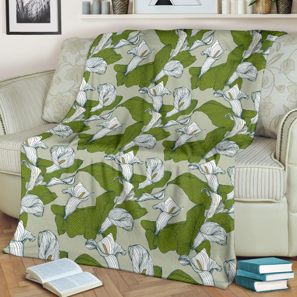 Lily Pattern Print Design LY08 Fleece Blanket