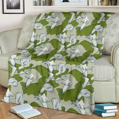 Lily Pattern Print Design LY08 Fleece Blanket