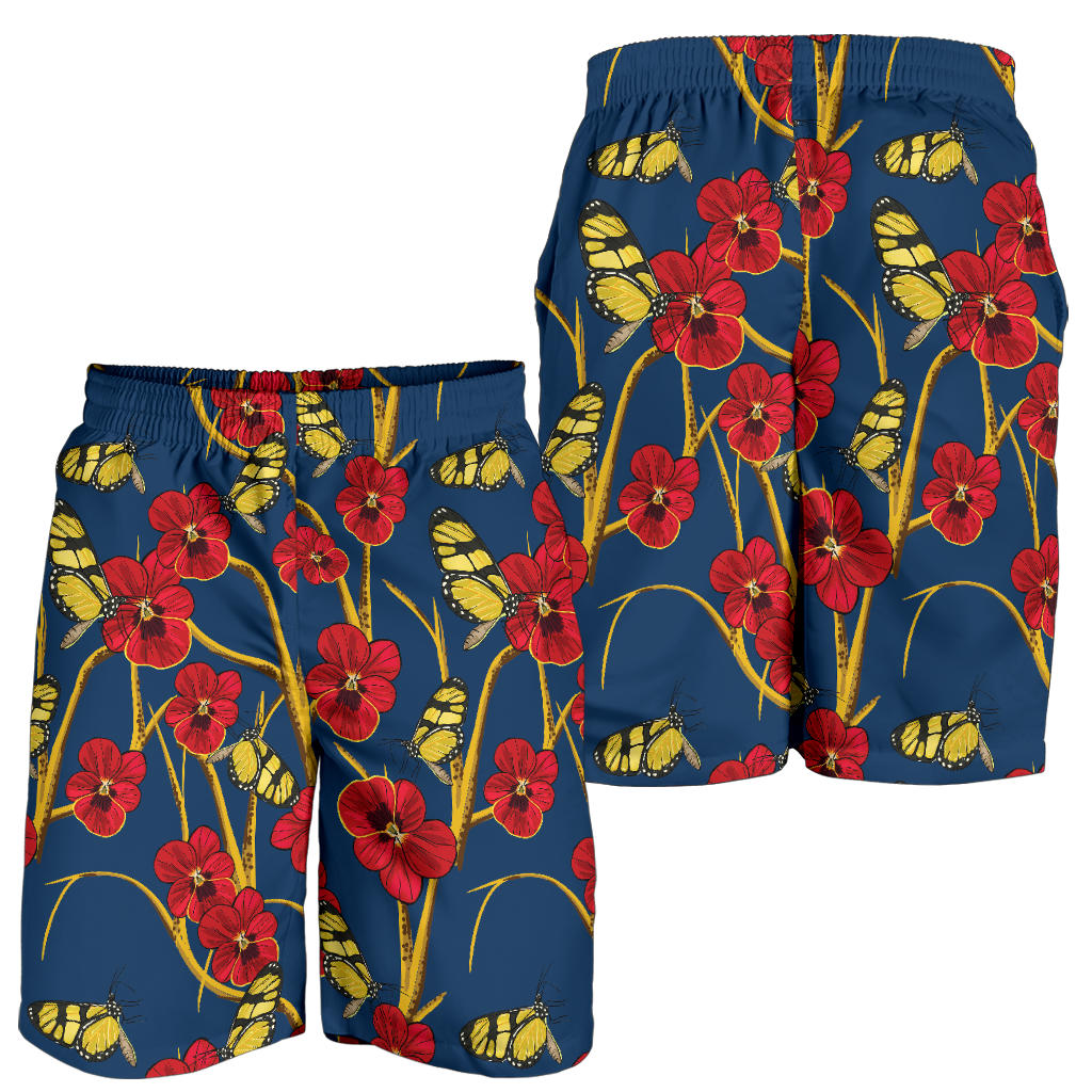 Pansy Pattern Print Design A01 Mens Shorts