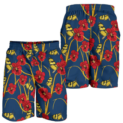 Pansy Pattern Print Design A01 Mens Shorts