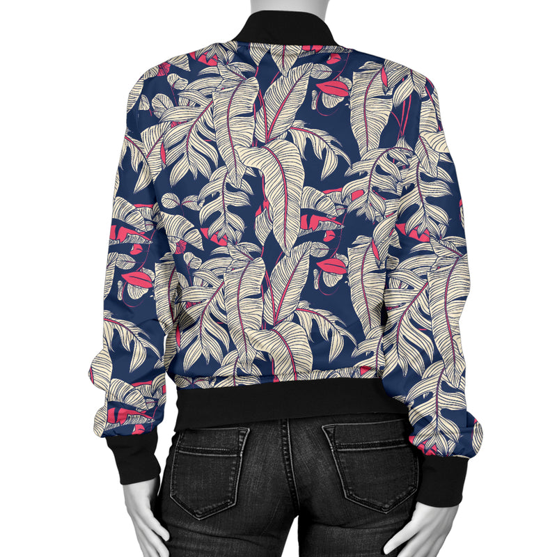 Bird Of Paradise Pattern Print Design 03 Women's Bomber Jacket