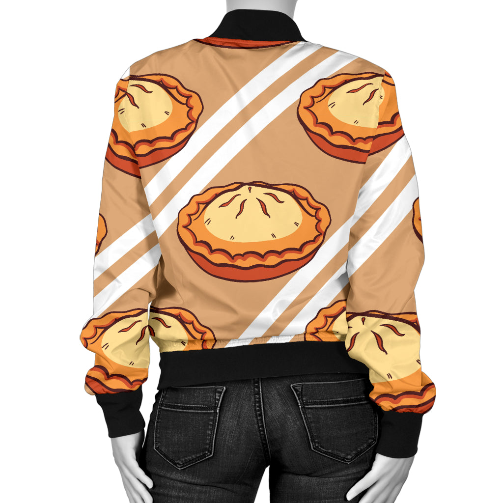 Pie Pattern Print Design A02 Women's Bomber Jacket