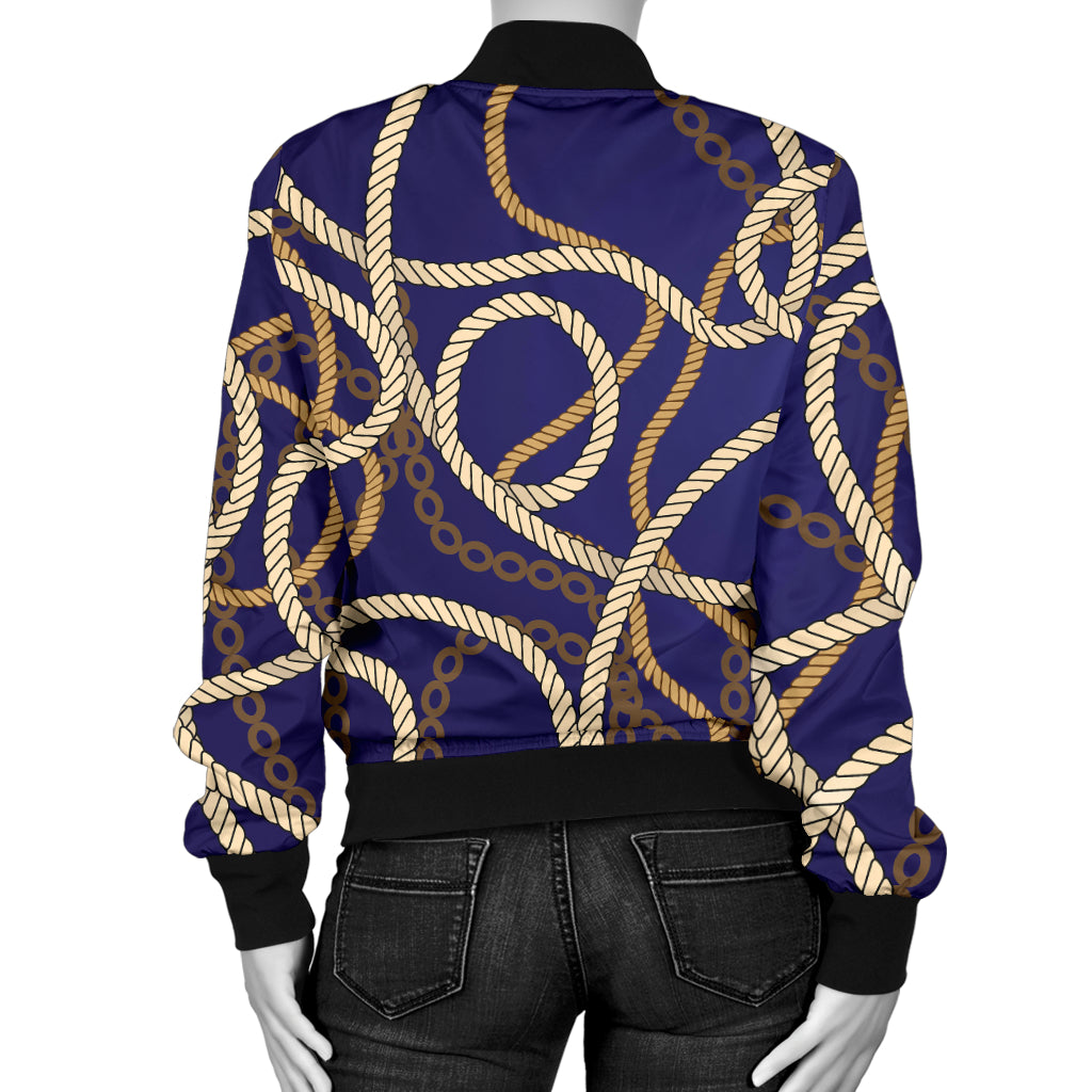 Rope Pattern Print Design A01 Women's Bomber Jacket