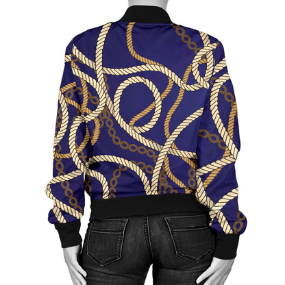 Rope Pattern Print Design A01 Women's Bomber Jacket