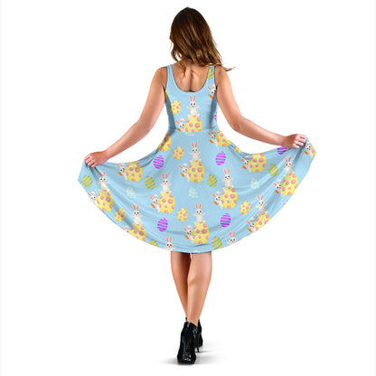 Easter Eggs Pattern Print Design RB015 Midi Dress
