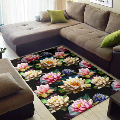 Water Lily Pattern Print Design WL02 Area Rugs