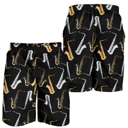 Saxophone Pattern Print Design 01 Mens Shorts