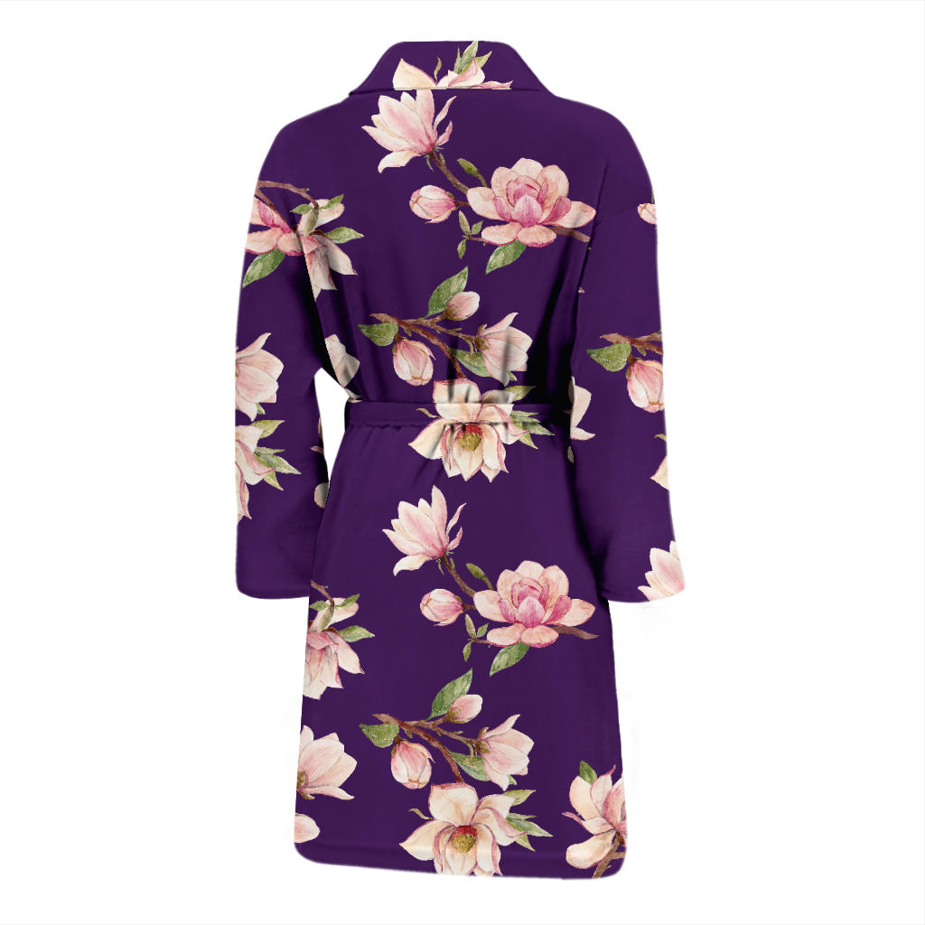 Magnolia Pattern Print Design MAG02 Men Bathrobe