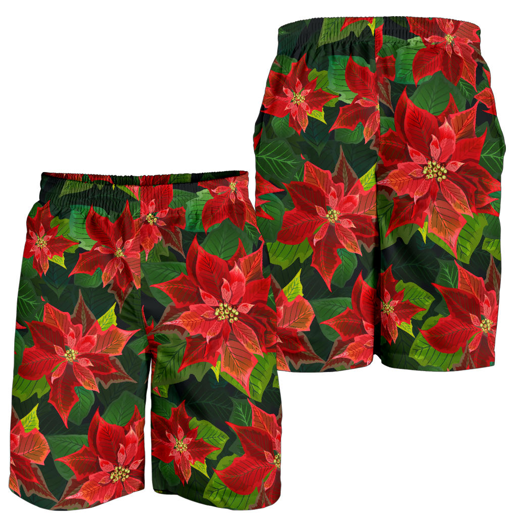 Poinsettia Pattern Print Design POT04 Mens Shorts