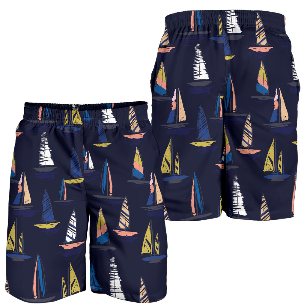 Sailing Ships Pattern Print Design A03 Mens Shorts