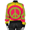 Peace Sign Pattern Print Design A01 Women's Bomber Jacket