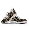 Brown Tropical Palm Leaves Sneakers White Bottom Shoes