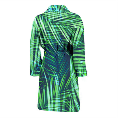 Palm Leaves Pattern Print Design PL02 Men Bathrobe