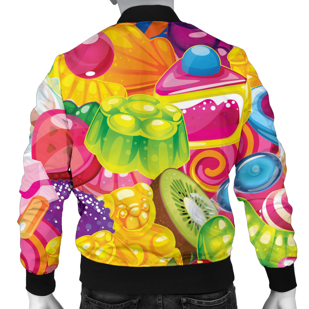Candy Pattern Print Design CA01 Men Bomber Jacket
